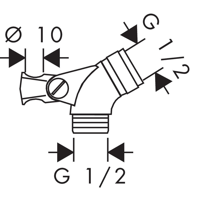 Hansgrohe - Gelenkstück 105gr. messing 1/2, 28650000 chrom