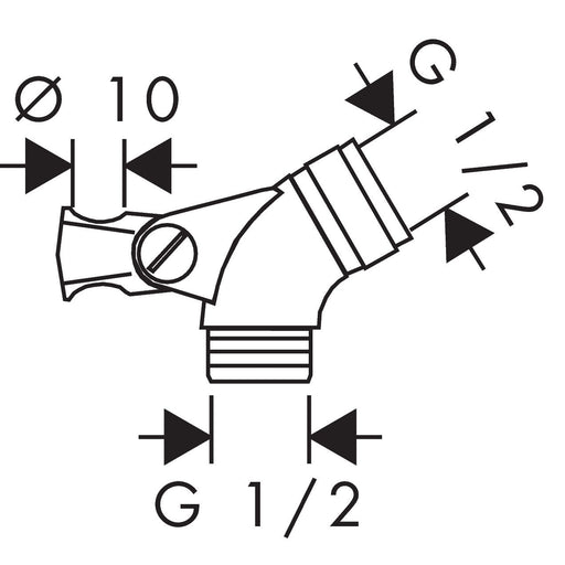 Hansgrohe - Gelenkstück 105gr. messing 1/2, 28650000 chrom