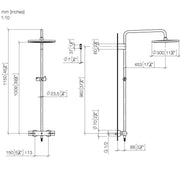 Dornbracht - Showerpipe mit Brause-Thermostat Regenbrause D.300mm, Dark Platinum geb