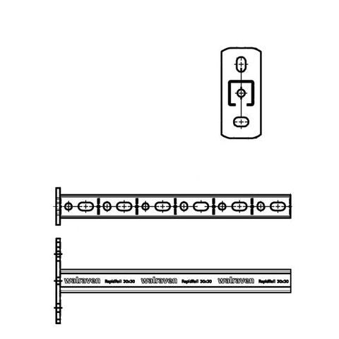 Walraven - Wandkonsole RapidRail 30x20mm ev L: 250 mm mit Schnittmarkierungen