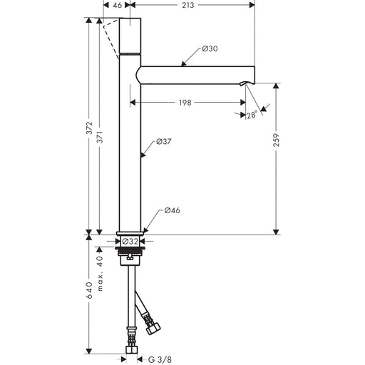 Hansgrohe - Waschtischmischer 260 AXOR Uno Zerogriff ohne Ablaufgarnitur BN
