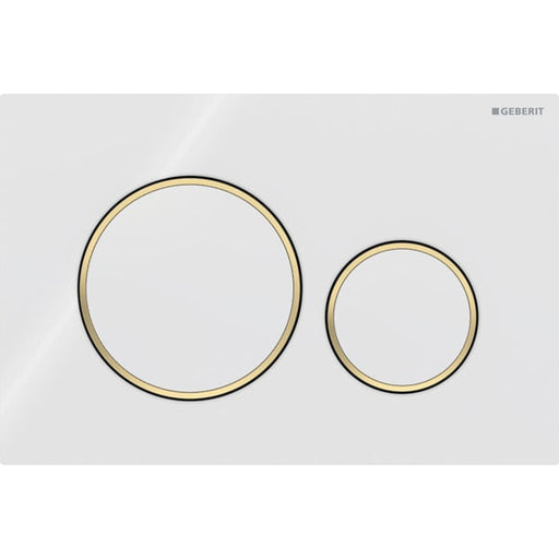 Geberit Vertriebs - BetPl. SIGMA20 für 2-Mengen-Sp. weiß / vergoldet / weiß