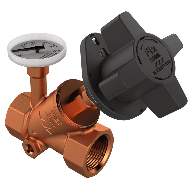Gebr. Kemper - Regulierventil MULTI-FIX-PLUS manuell, m. Entlst., m. Therm., IG, DN15