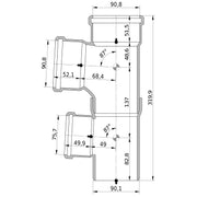 Wavin - Duschdoppelabzweig AS+ DN 90x90x70 87 Grad