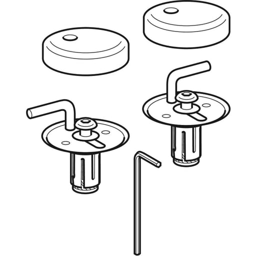 Geberit Vertriebs - Edelstahlscharniere ( 2 Stück ) 598127 zu WC-Sitz Eurotrend 573430