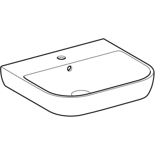 Geberit Vertriebs - Waschtisch SMYLE, 55x48cm m. Hl., m. Ül., weiß