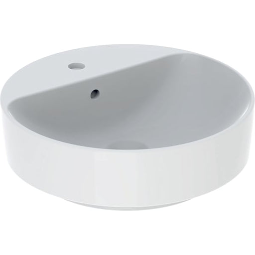 Geberit Vertriebs - Aufsatz-WT VARIFORM, rund, d:450mm mit Hahnloch, m. Ül., weiß, KeraTect