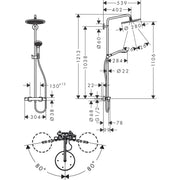 Hansgrohe - Showerpipe CROMA Select S 280 mit Raindance Handbrause mattweiß