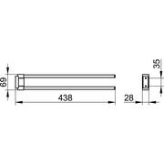 KEUCO - Heibad Handtuchhalter PLAN 438mm chrom