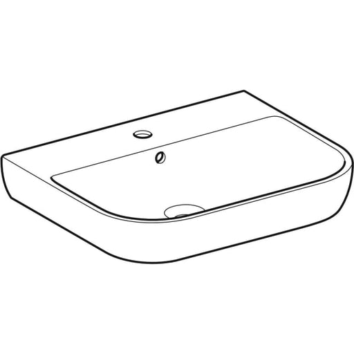 Geberit Vertriebs - Waschtisch SMYLE, 60x48cm m. Hl., m. Ül., weiß