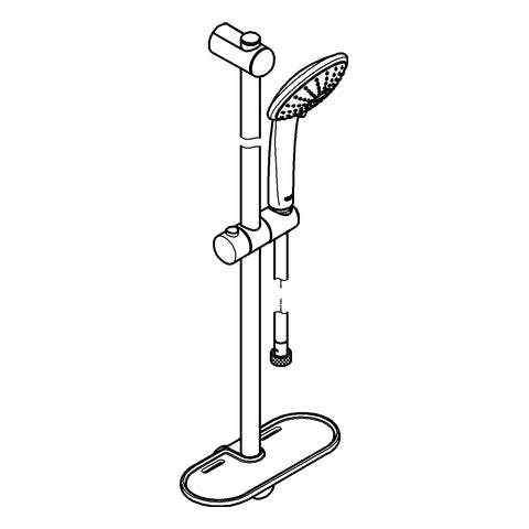 Grohe - Brausegarnitur EUPHORIA Champagne 27227 900mm mit Seifenschale chrom
