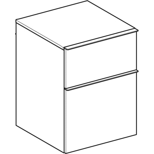 Geberit Vertriebs - iCon Seitenschrank, 2 Schubladen 45x60x47,6cm, weiß hgl/Gr. chrom