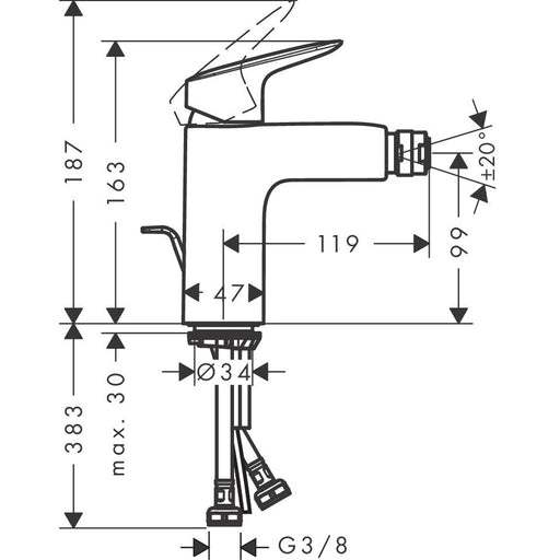 Hansgrohe - Bidetmischer LOGIS chrom 71200