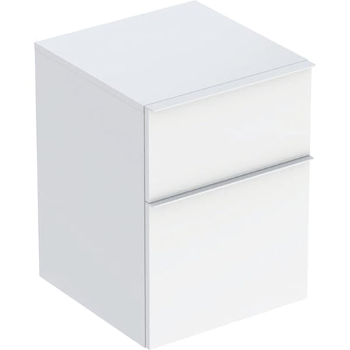 Geberit Vertriebs - iCon Seitenschrank, 2 Schubladen 45x60x47,6cm, weiß hgl./Gr. weiß matt