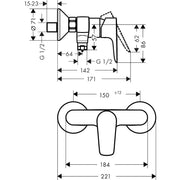 Hansgrohe - Brausenmischer Aufputz TALIS E BBR