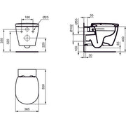 Ideal Standard - WC-Paket CONNECT spülrandlos mit WC-Sitz SC