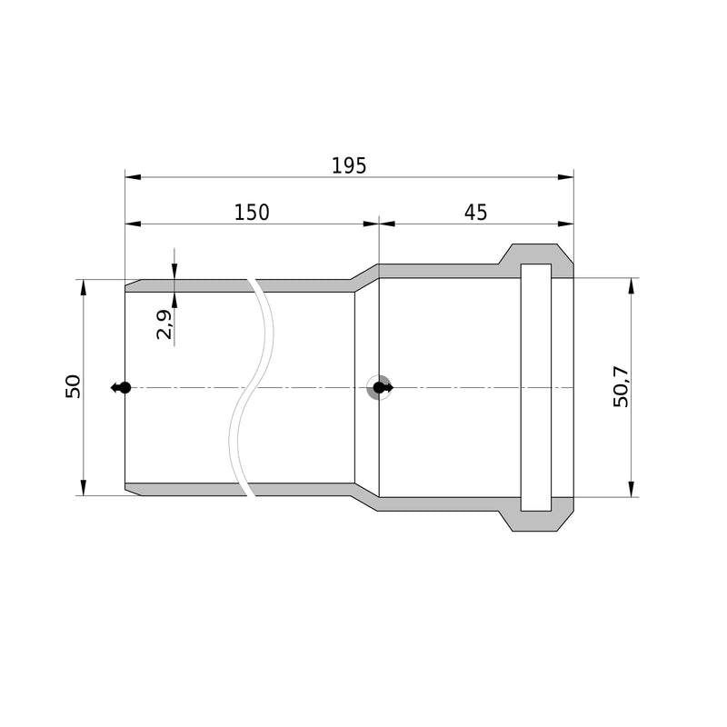 Wavin - Rohr AS+ DN 50 0,15 m S/PL