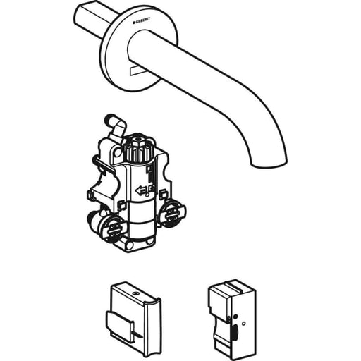 Geberit Vertriebs - Piave WT-Arm., Wandmontage, Netzbetr. f. UP-Funkt.Box, Therm.Mi.,L:17cm, edst
