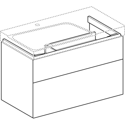 Geberit Vertriebs - Unterschrank XENO2 f. WT m. Ablg. re m. 2 Schubl., 88x53x46,2cm, greige