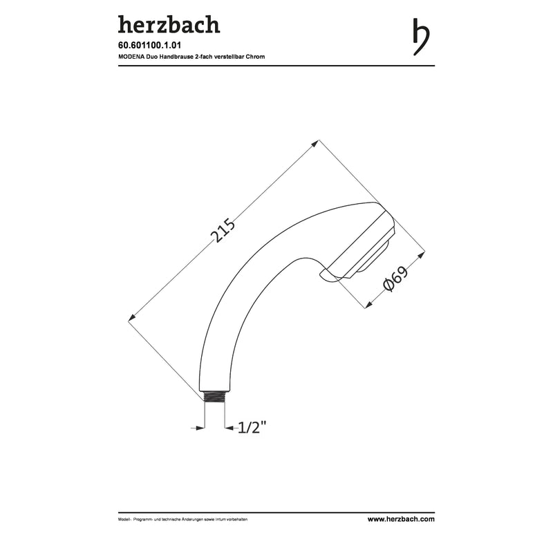 Herzbach - MODENA DUO Handbrause 2-fach verstellbar chrom