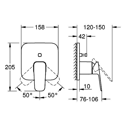Grohe - EH-Wannenbatterie CUBEO 101778 Fertigmontageset für 35604 chrom