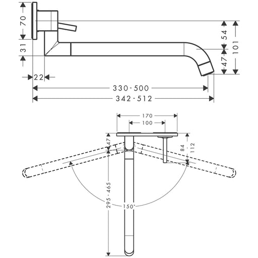 Hansgrohe - Spültischmischer UP AXOR Uno 2 chrom