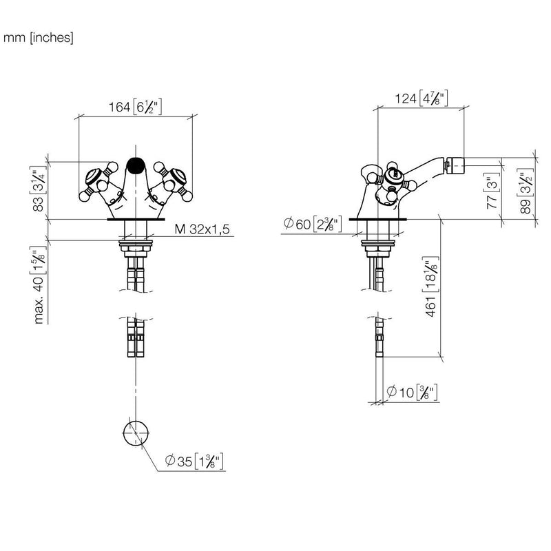 Dornbracht - Bidet-ELB mit Ablaufgarnitur MADISON 24510360 messing gebürstet