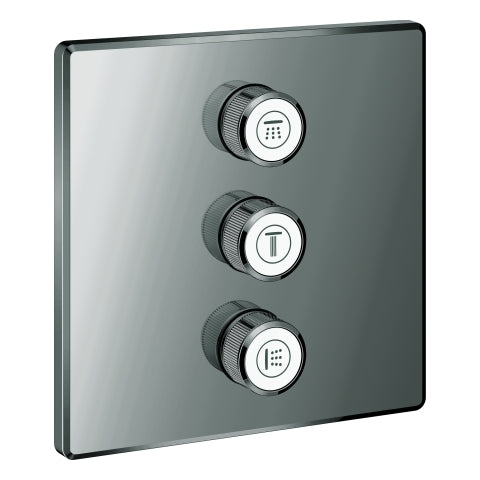 Grohe - 3-fach UP-Ventil GROTHERM Smart Control 29127 eckig FMS hard graphite