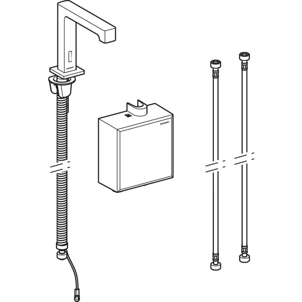 Geberit Vertriebs - Waschtischarmatur Brenta Standmontage mit AP-Funktionseinh. Batt. mit Mischer