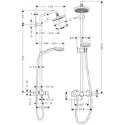 Hansgrohe - Showerpipe CROMA 100 Einhebelmischer 27154000 chrom