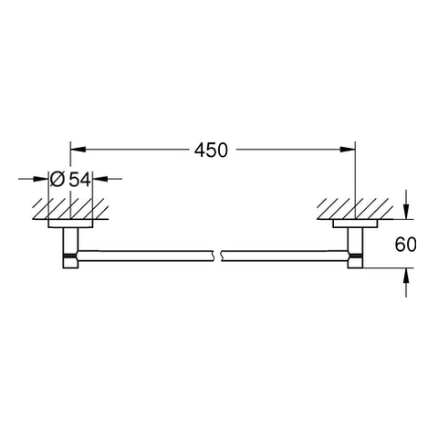 Grohe - Badetuchhalter ESSENTIALS 40688 450mm Metall supersteel