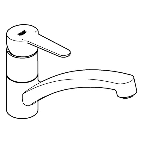 Grohe - EH-Spültischbatterie BauEco 31680 flacher Auslauf GROHE ZERO chrom