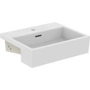 Ideal Standard - Halbeinbauwaschtisch EXTRA, 1 Hl., m.Ül., 500x420x145mm, Weiß mit IdealPlus