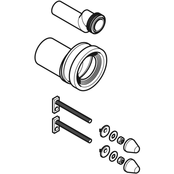 Geberit Vertriebs - Wand-WC-Anschlussgarnitur 90mm gekröpft, GEBERIT # 405.116.00.1