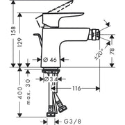 Hansgrohe - Bidetmischer TALIS E BBC
