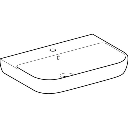 Geberit Vertriebs - Waschtisch SMYLE, 70x48cm m. Hl., m. Ül., weiß, KeraTect