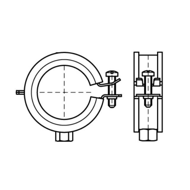 Walraven - Rohrschelle 2000S M8/10 3404018 p. Stck. 15-18mm mit temp. Einlage, verzinkt
