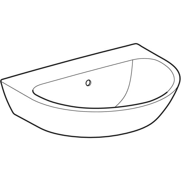 Geberit Vertriebs - Waschtisch RENOVA 60x48cm, o. Hl., m. Ül., weiß KeraTect