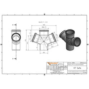 Gebr. Ostendorf - HTsafeDA Doppelabzweig 75x75x75 67 Grad