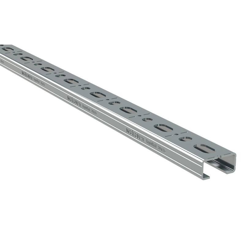 Walraven - Montageschiene RapidRail 30x15mm 2m C-Profil sv mit Schnittmarkierungen