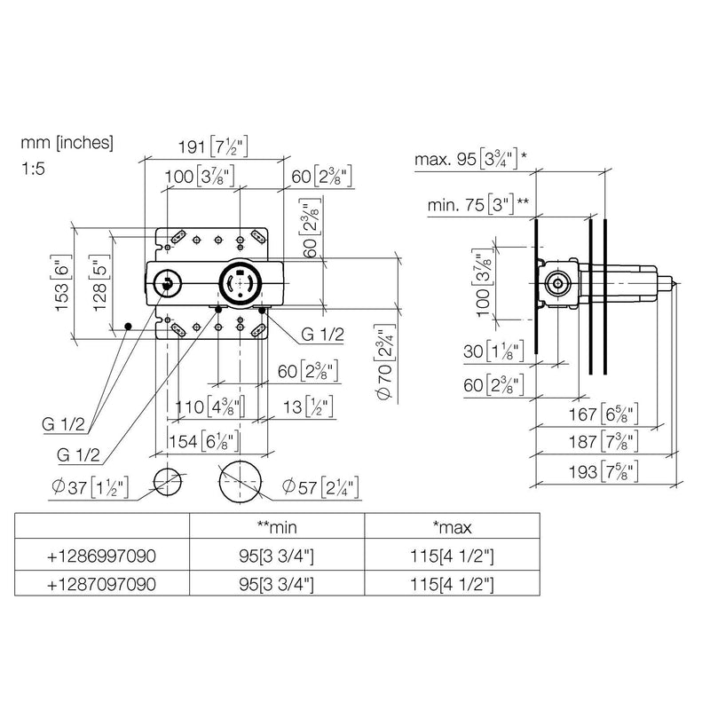 Dornbracht - UP-Wand-EHM, Mischer re UP-Produkte 35860970
