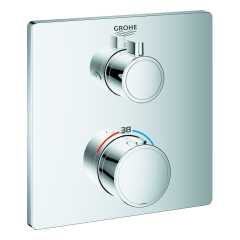 Grohe - THM-Brausebatterie GROHTHERM 24079 2 Abg. FMS für Rap. SmartBox eckig chrom