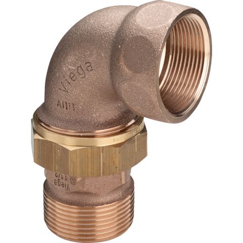 Viega - Winkelverschraubung 3088 flachdichtend 2 AG x 2 IG Rotguss