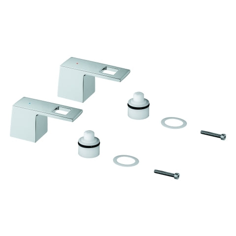Grohe - Griffpaar 48321 für EUROCUBE 3-L-WT-Batterie Mark. blau/rot chrom