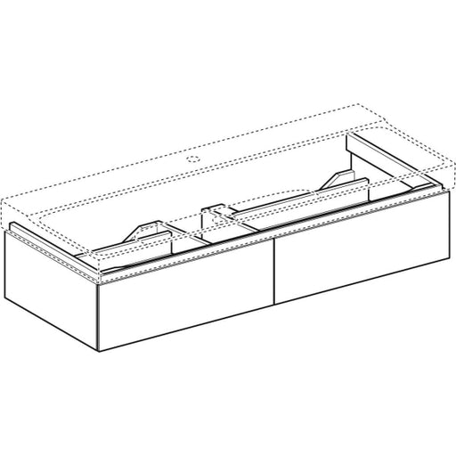 Geberit Vertriebs - Unterschrank XENO2 f. WT m. B:120cm m. 2 Schubl., 117,4x22x46,2cm, greige