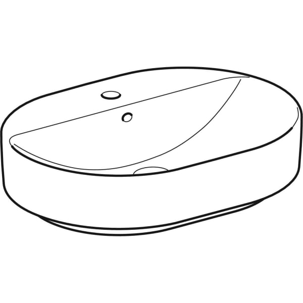Geberit Vertriebs - Aufsatz-WT VARIFORM, elliptisch 600x450mm, mit Hahnloch, m. Ül., weiß