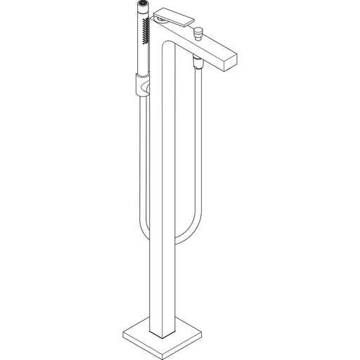 Hansgrohe - Wannenmischer AXOR Citterio Fertigset Bodenmont.m.Hebelgr.Rautenschliff chrom