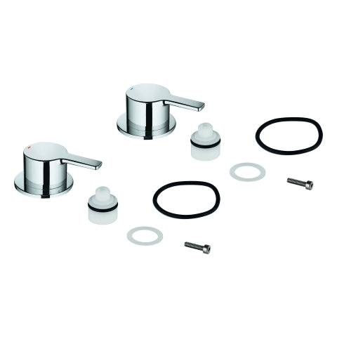Grohe - Griffpaar LINEARE 48357 Markierung blau/rot chrom