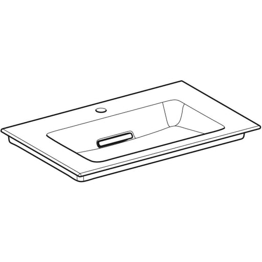 Geberit Vertriebs - ONE MWT 75x47,5cm, Abg.horiz. m. Hl., o. Ül., weiß, KeraTect/weiß glzd