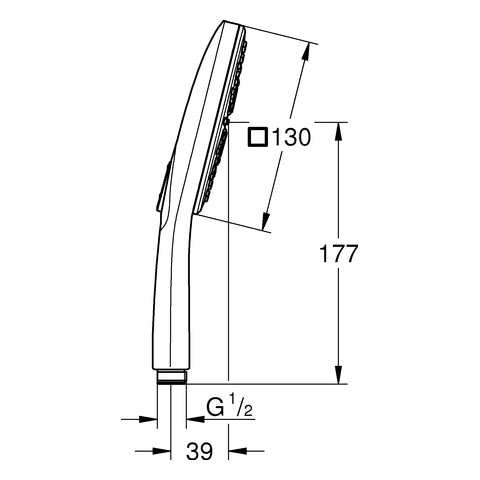 Grohe - Handbrause RAINSH. 130 SmartActive Cube 26582 9,5l hard graphite gebürstet
